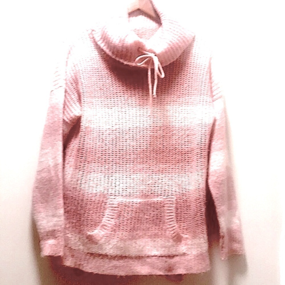 Pink striped long sleeved Winter Sweater wth turtle neck Style&Co Sze X-Large